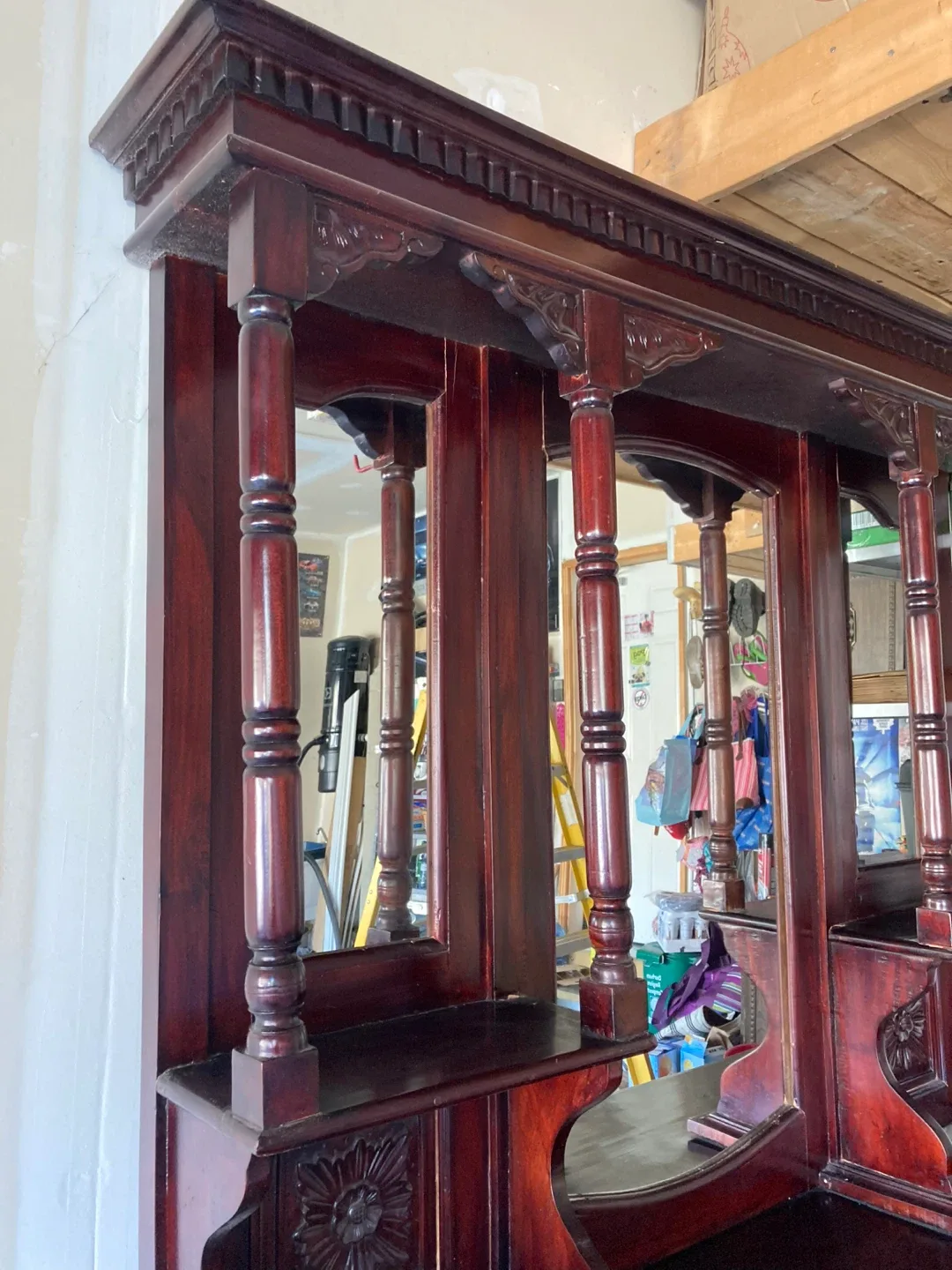 Antique Wood Buffet with Mirror image indicator(7)