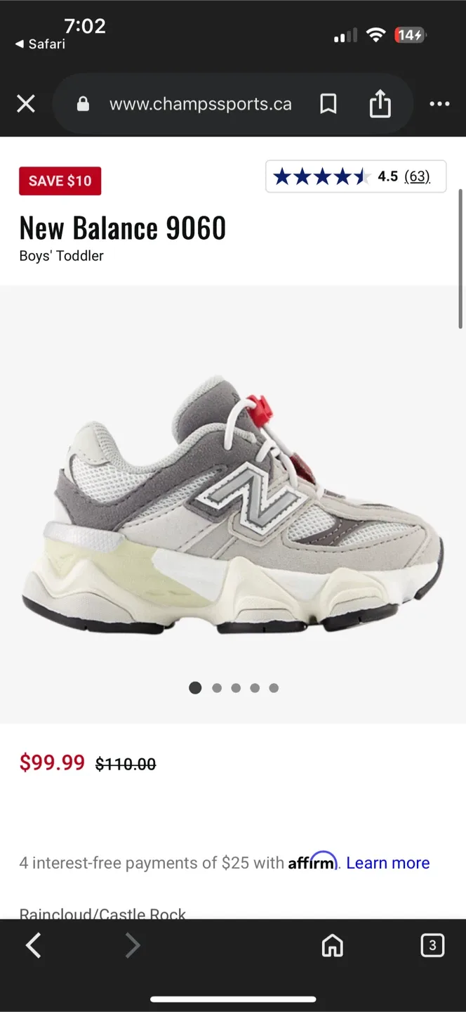 New Balance 9060 Toddler size 10 image indicator(4)