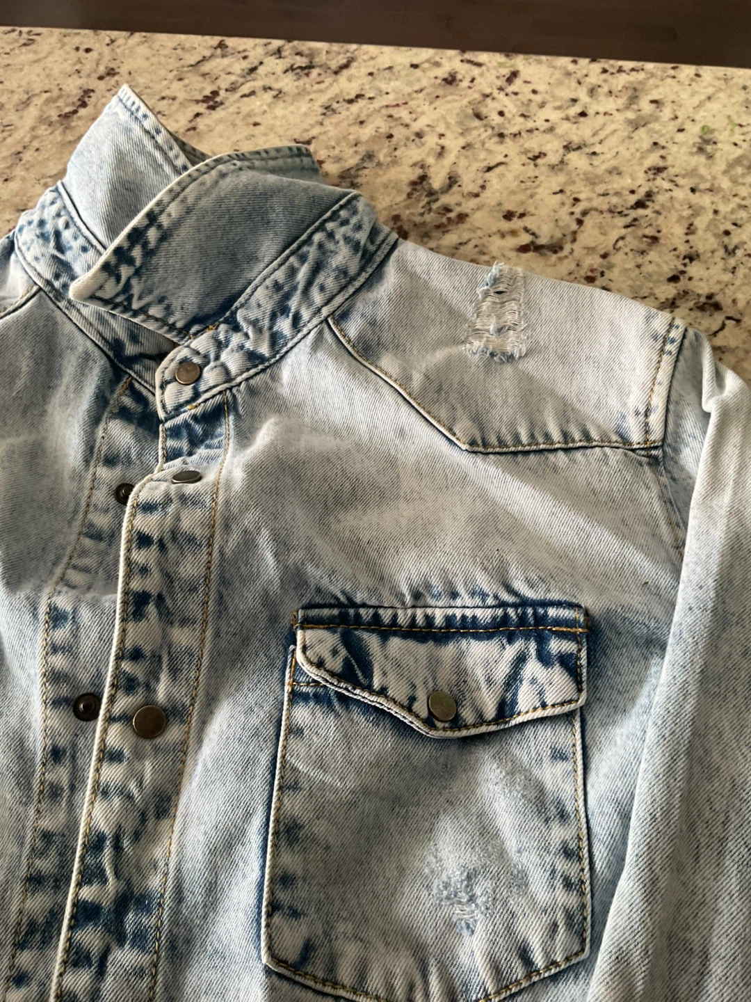 Wild Horse Denim Shirt - Distressed Look - photo 4