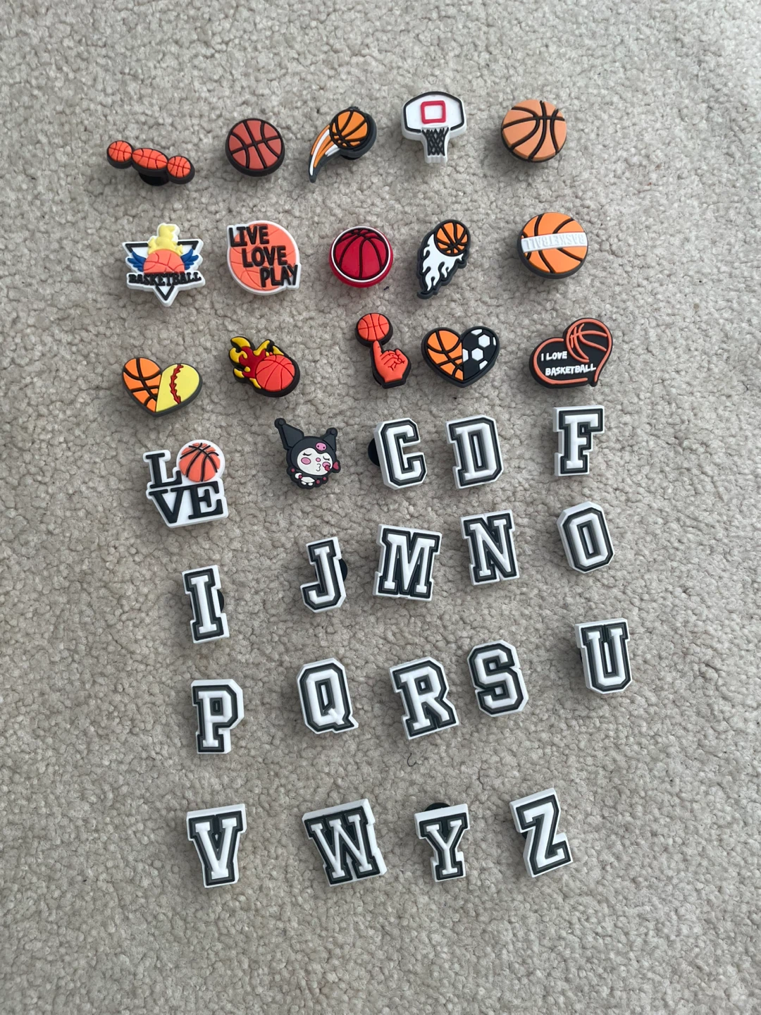 Crocs Jibbitz Charms - Basketball & Letters