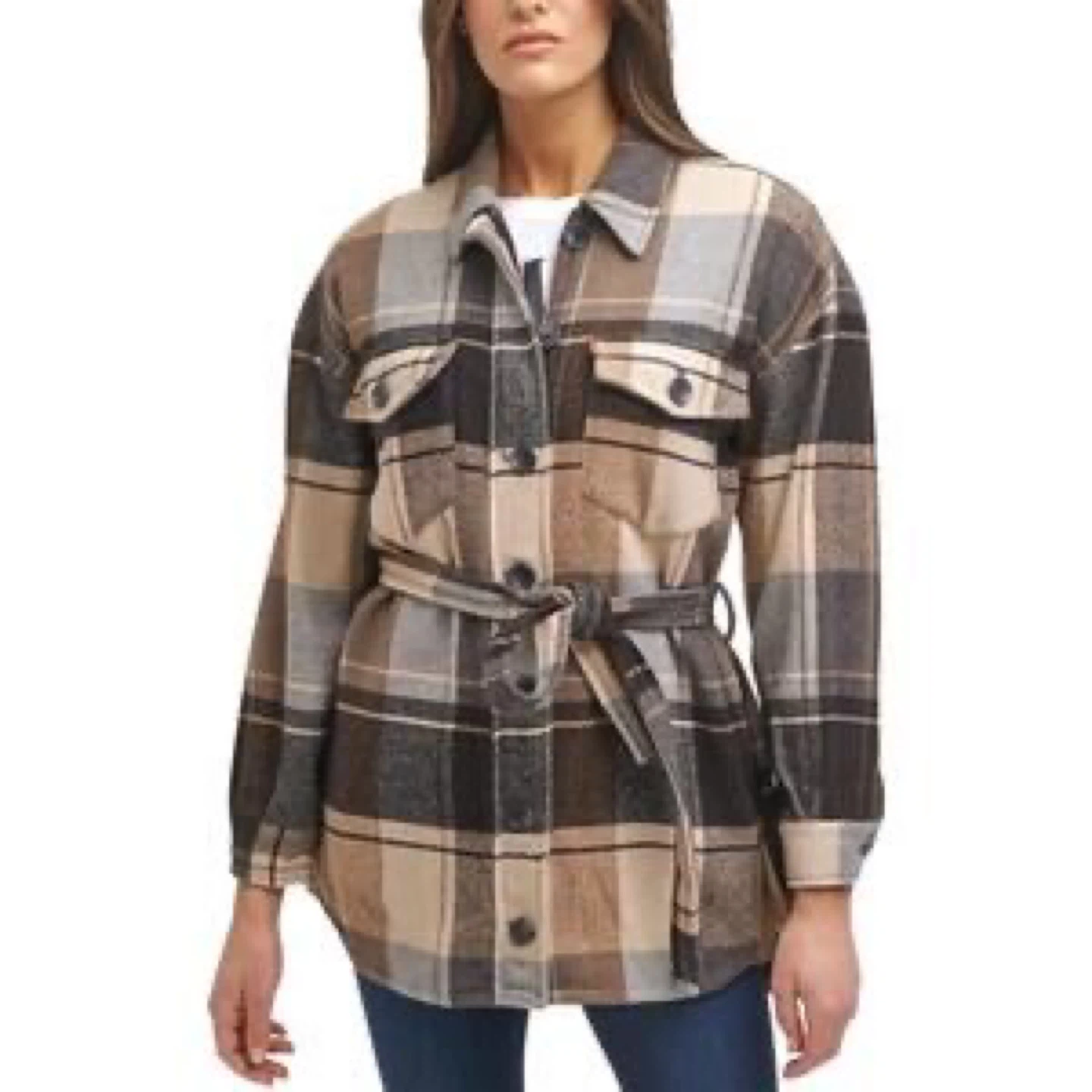 Levi Strauss & Co. Plaid Belt wool blend oversized Large