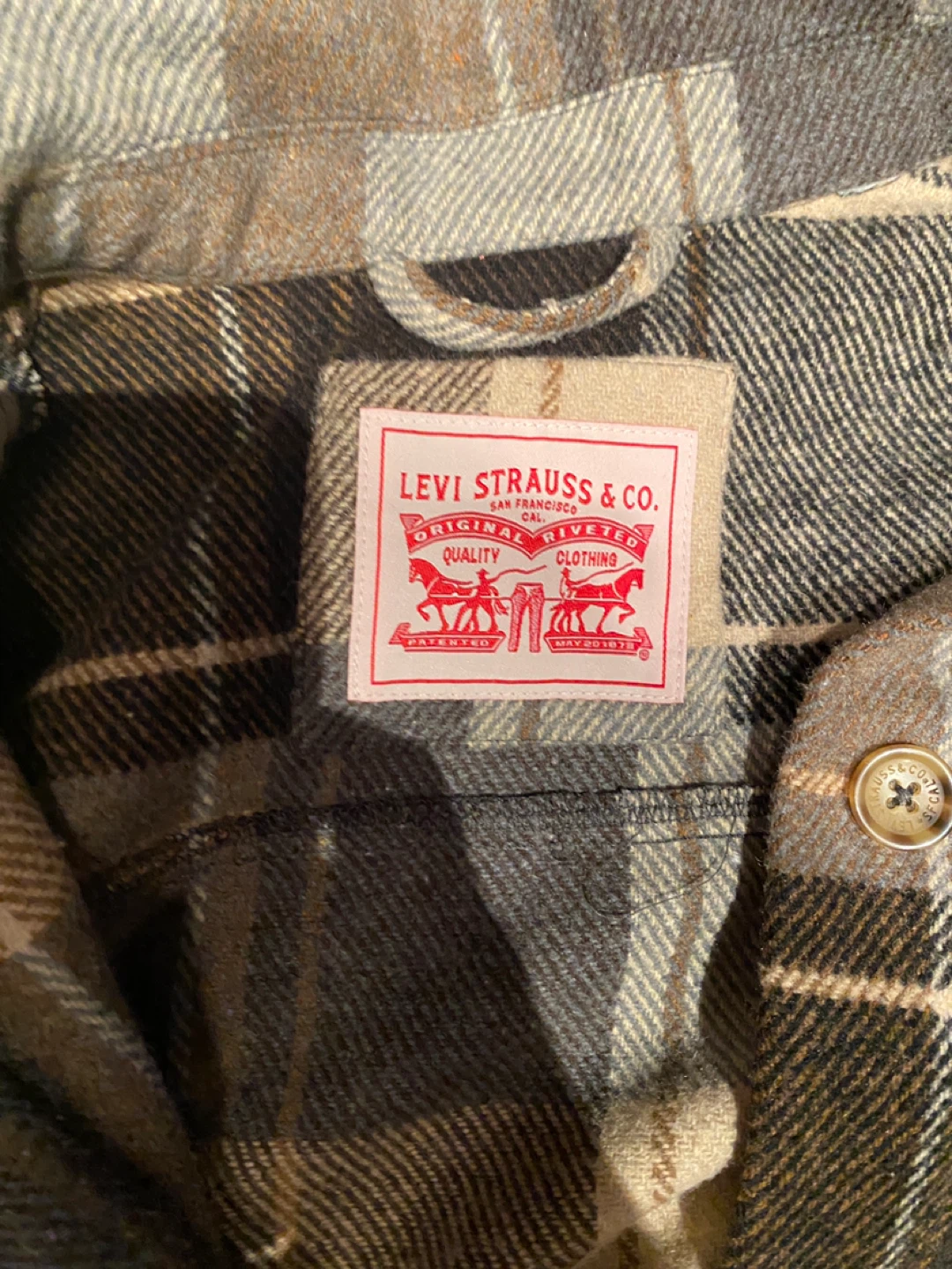 Levi Strauss & Co. Plaid Belt wool blend oversized Large - photo 3