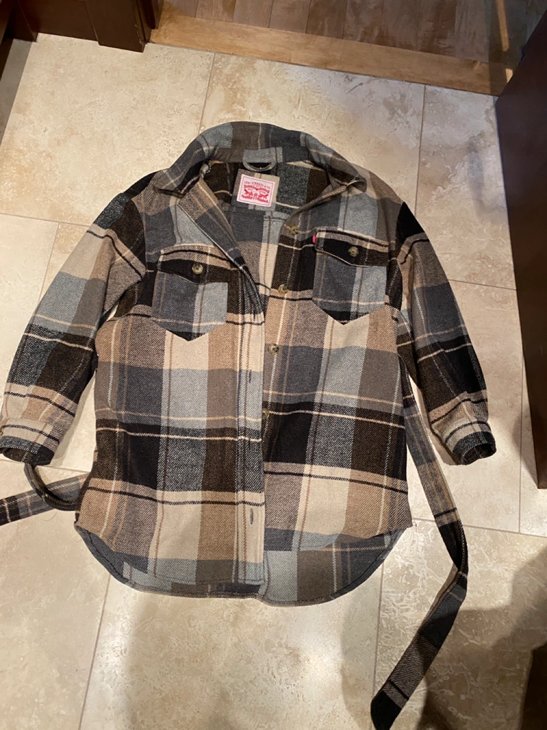 Levi Strauss & Co. Plaid Belt wool blend oversized Large - photo 4