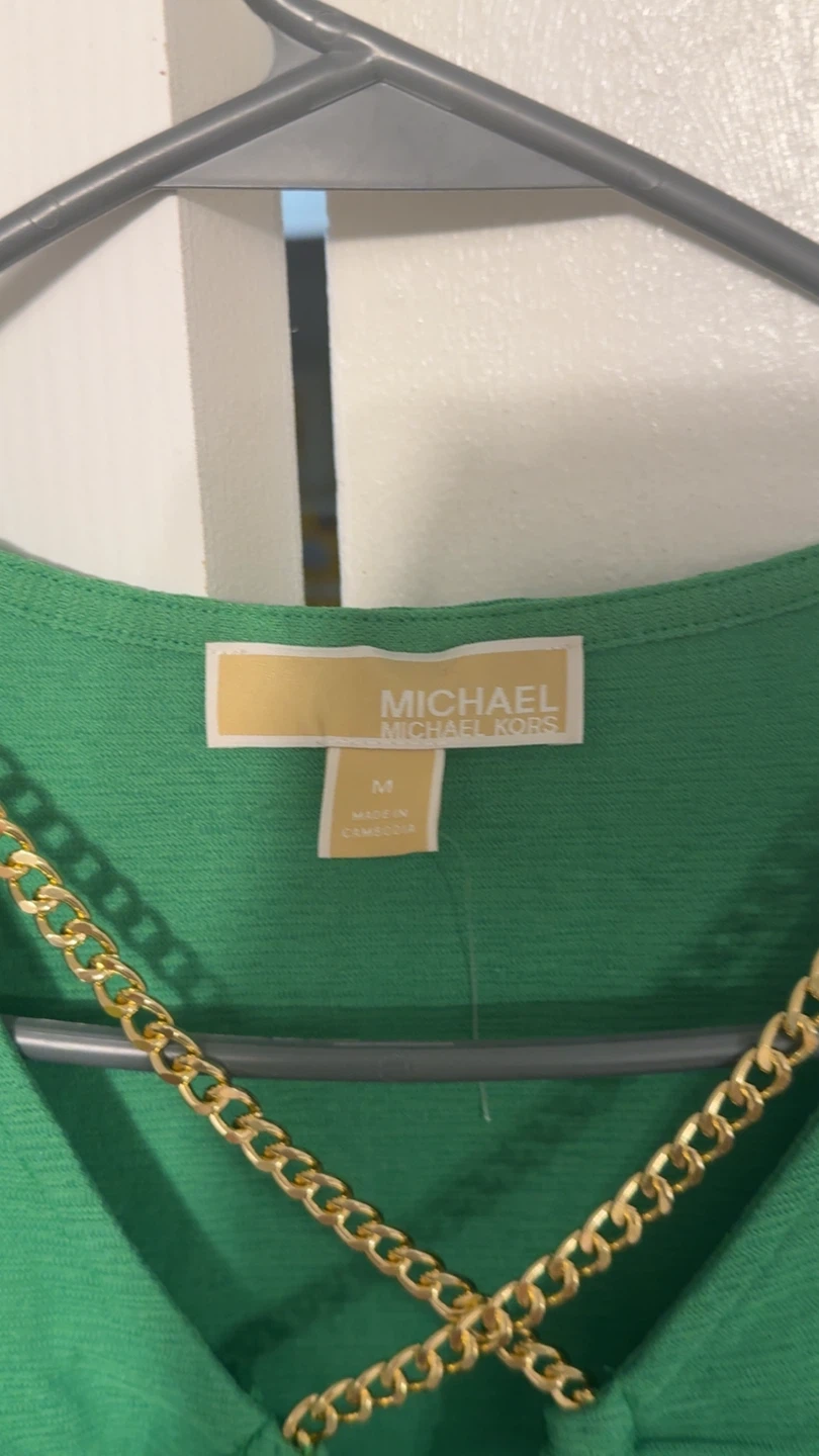 Michael Kors Green Chain Blouse - Size M - photo 2