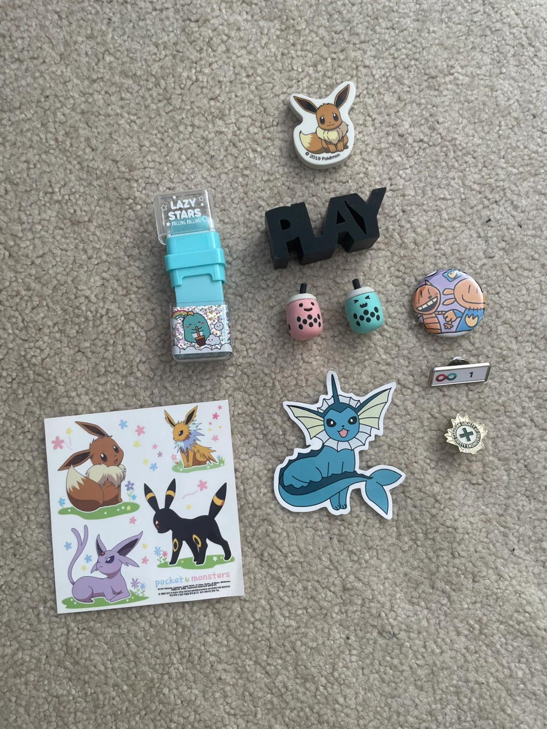 Pokemon Stickers, Pins, erasers and More!