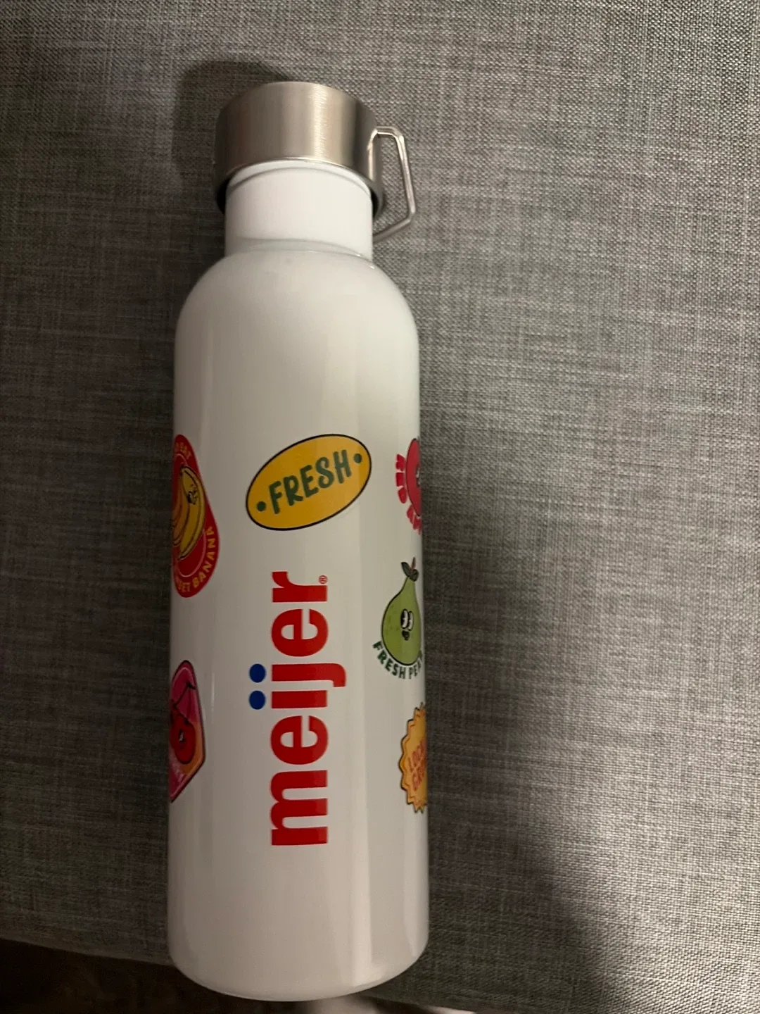 🥕Meijer White Water Bottle with Stickers thumbnail