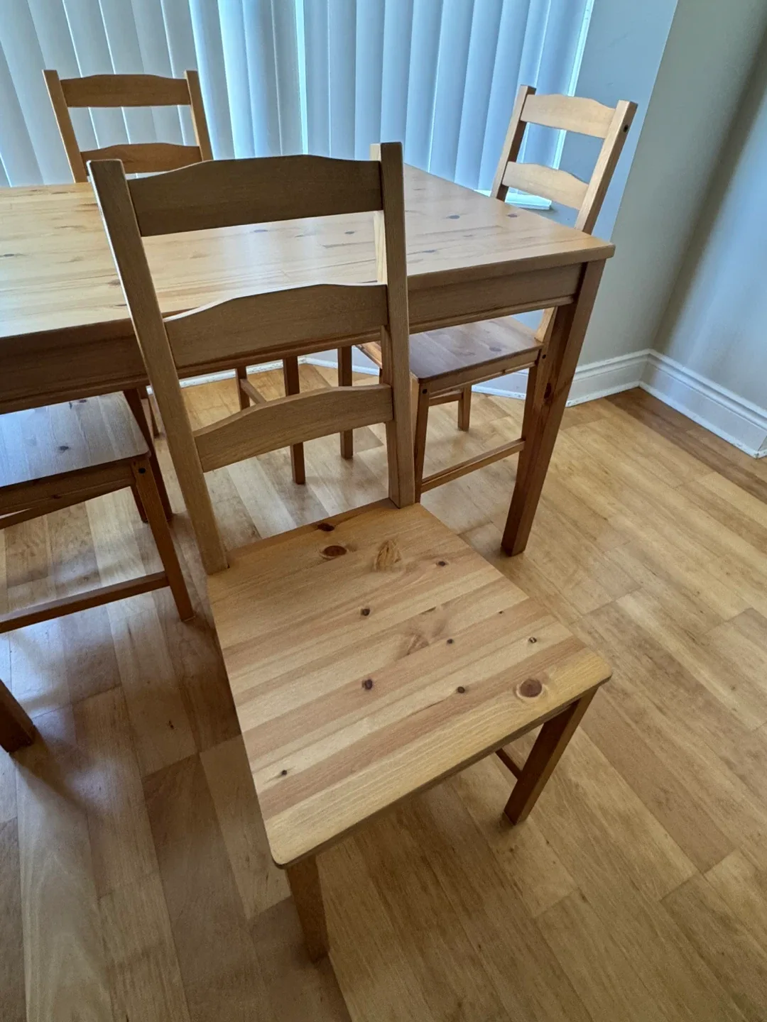 IKEA Solid Pine Dining Table with 4 Chairs image indicator(3)