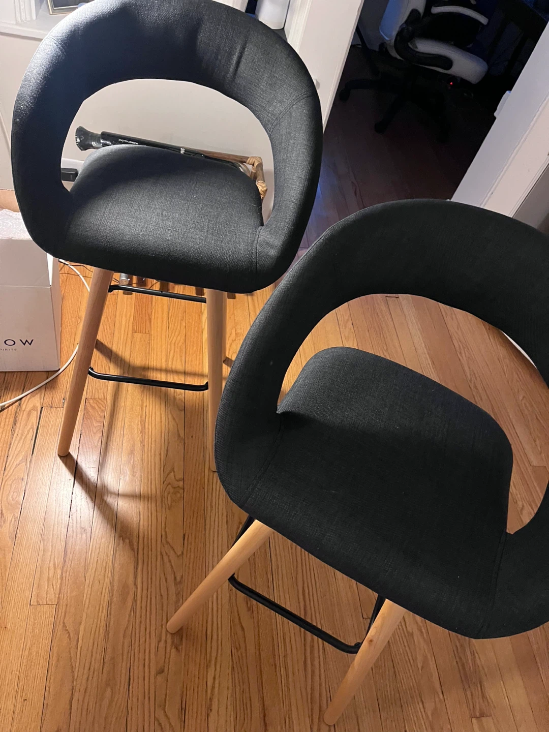 Set of 2 dark blue/grey Bar Stools - photo 3
