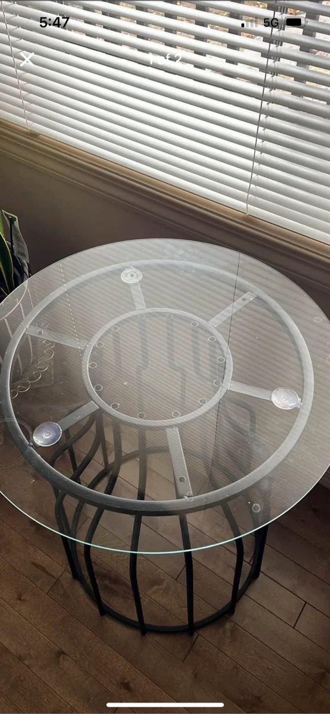 Round Glass Top Side Table