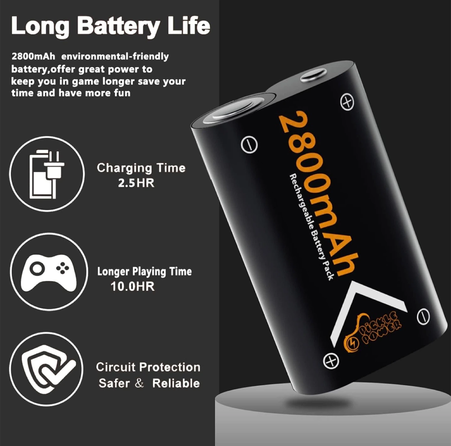 Xbox Controller Battery Pack 2×2800mAh with Charger Station New - photo 2