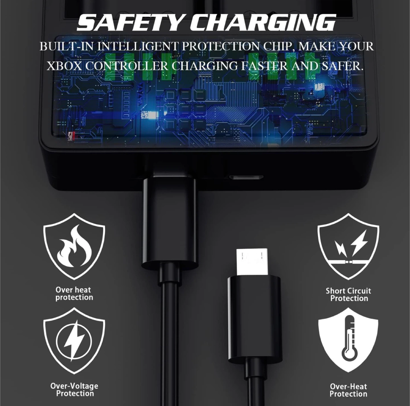 Xbox Controller Battery Pack 2×2800mAh with Charger Station New - photo 3