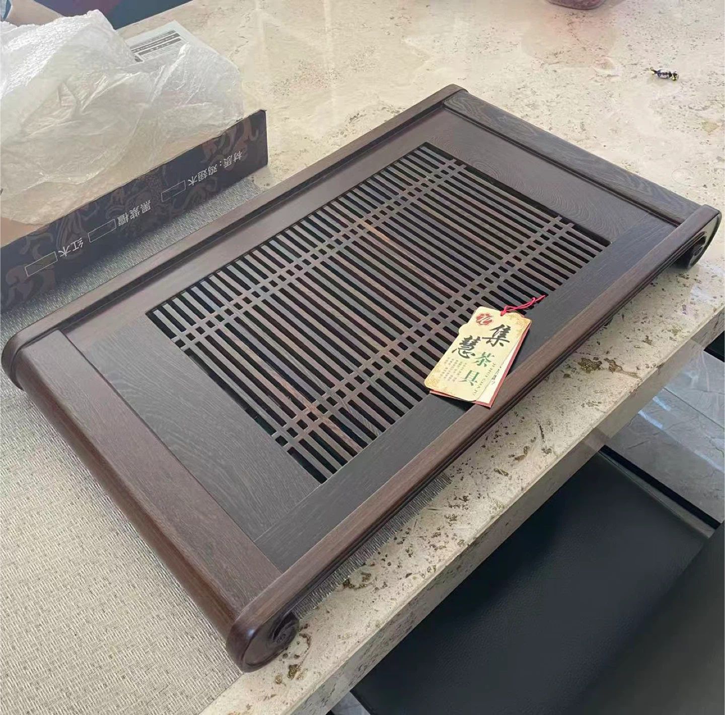 Wooden Tea Tray with Accessories