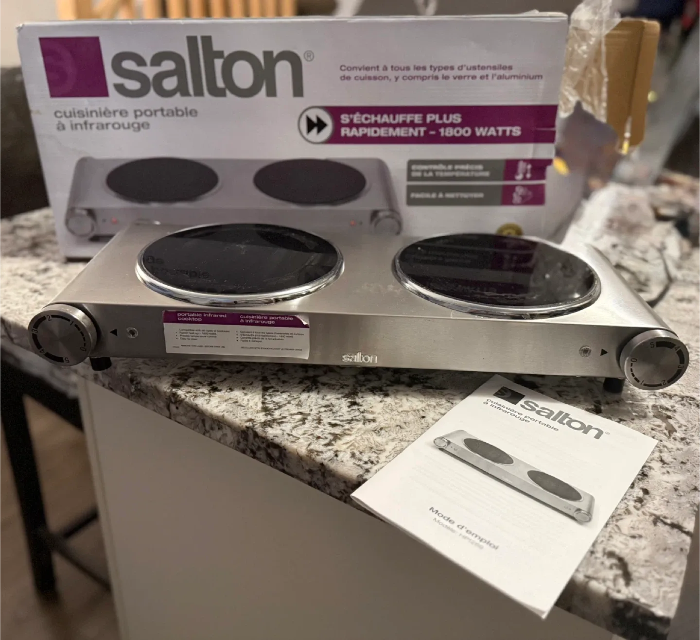 Salton Double Infrared Portable Cooktop image indicator(4)