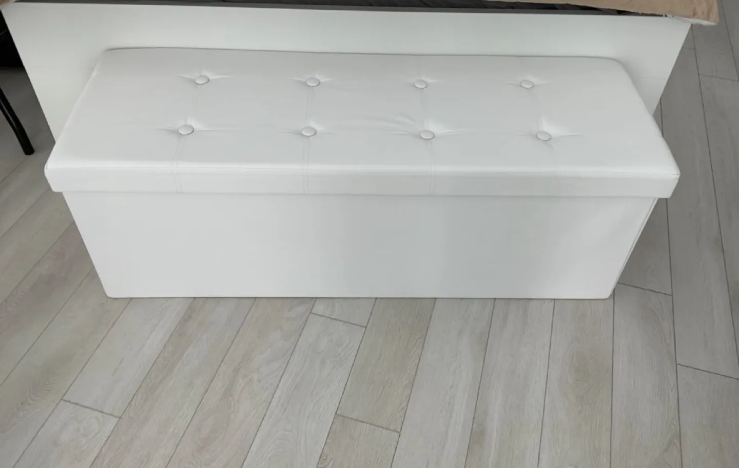 🥕Gently Used - SONGMICS 43" Folding Storage Ottoman Bench-White thumbnail