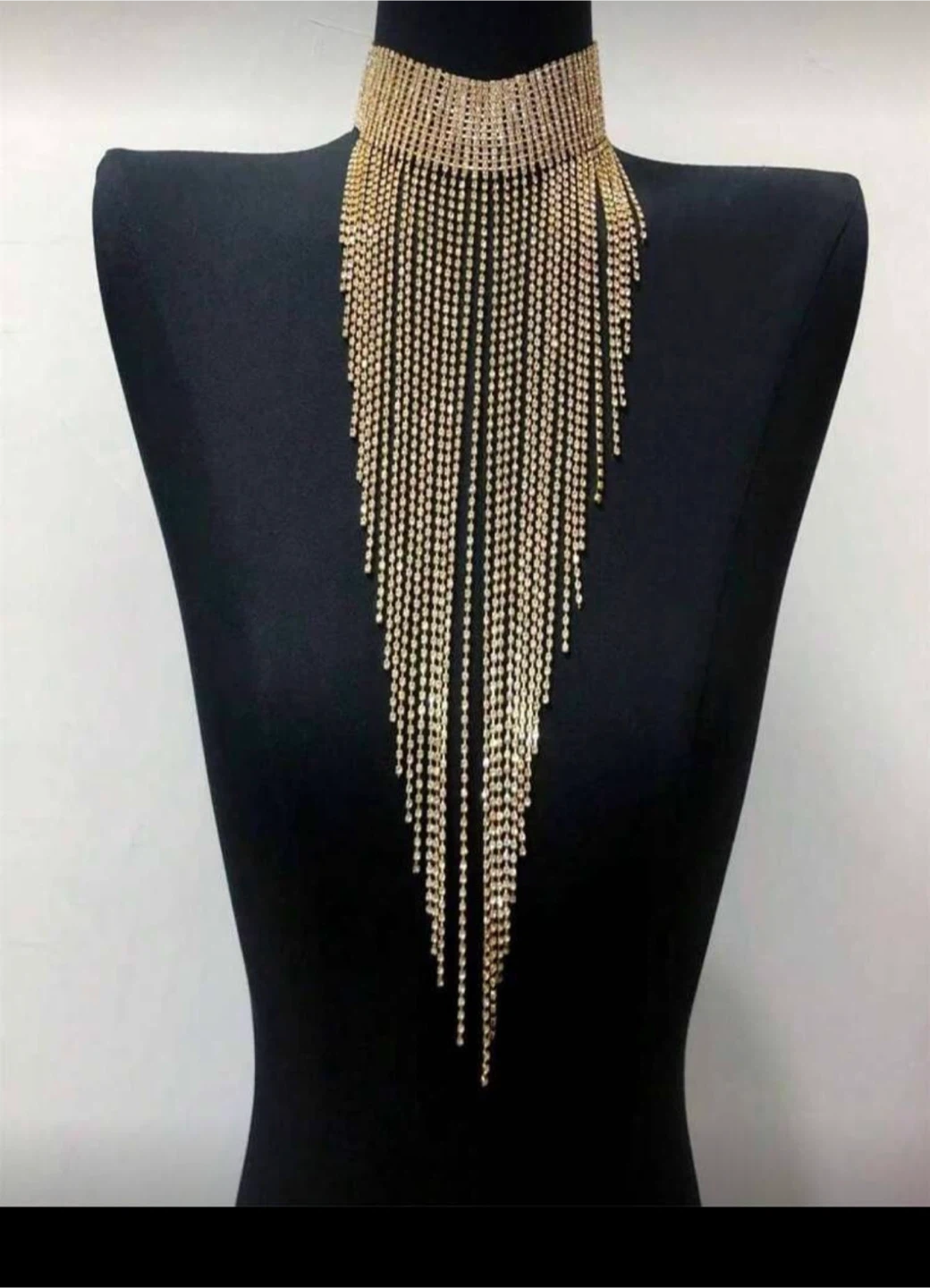Rhinestone Fringe Choker Necklace - photo 3