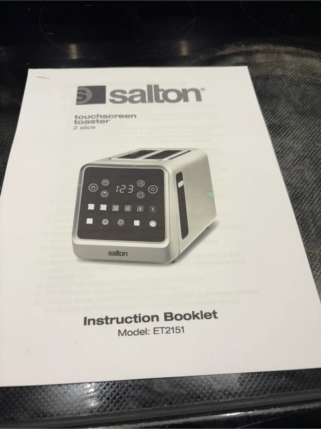 Salton Touchscreen 2-Slice Toaster - Model ET2151 image indicator(2)