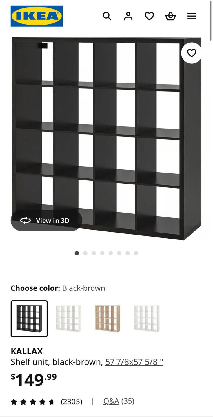 IKEA Kallax Shelf Unit - Black-Brown - photo 4