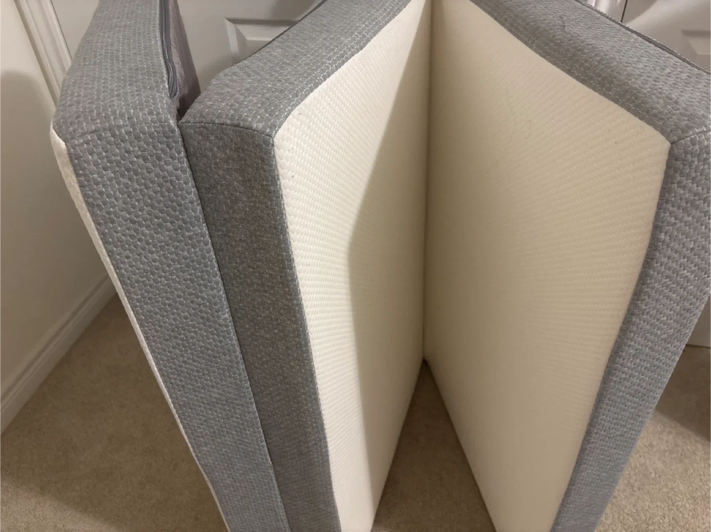 Grey & White Folding twin foam mattress image indicator(3)