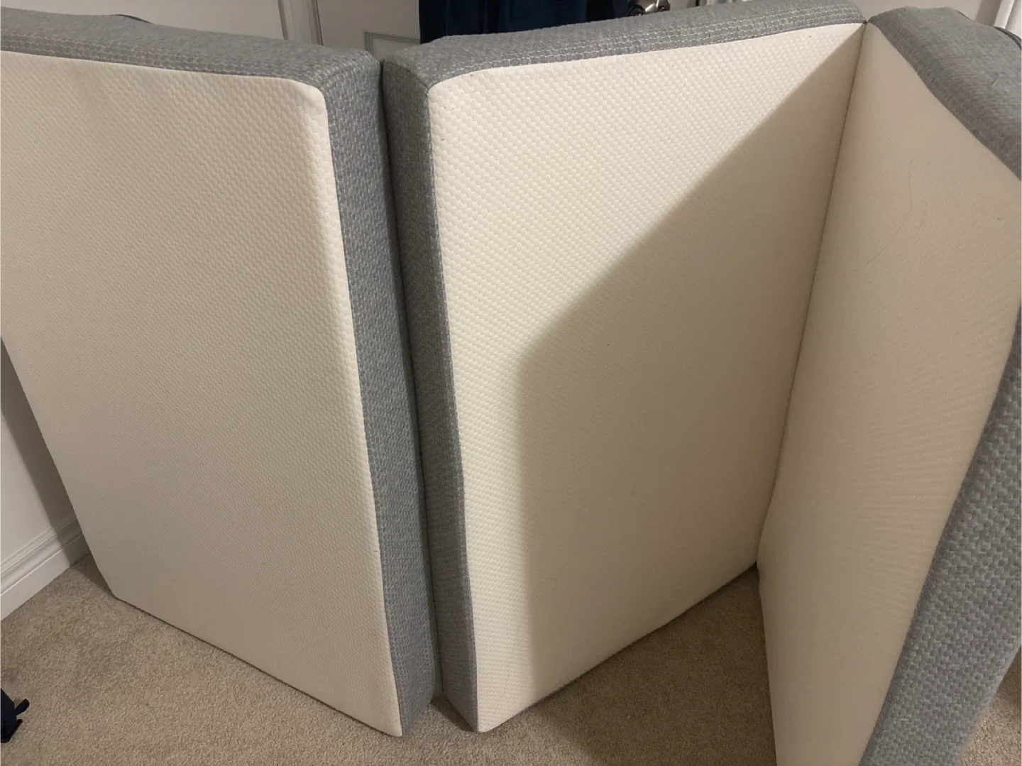 Grey & White Folding twin foam mattress