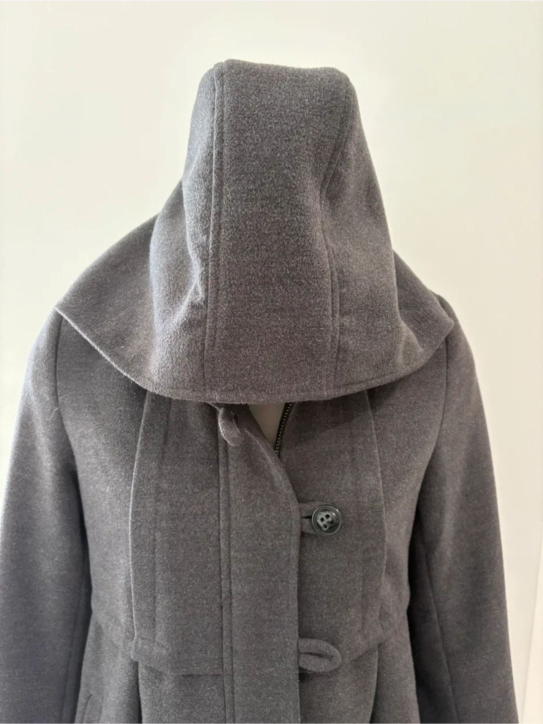 DKNY Gray Hooded Coat Tagged XL fits like S–M image indicator(4)