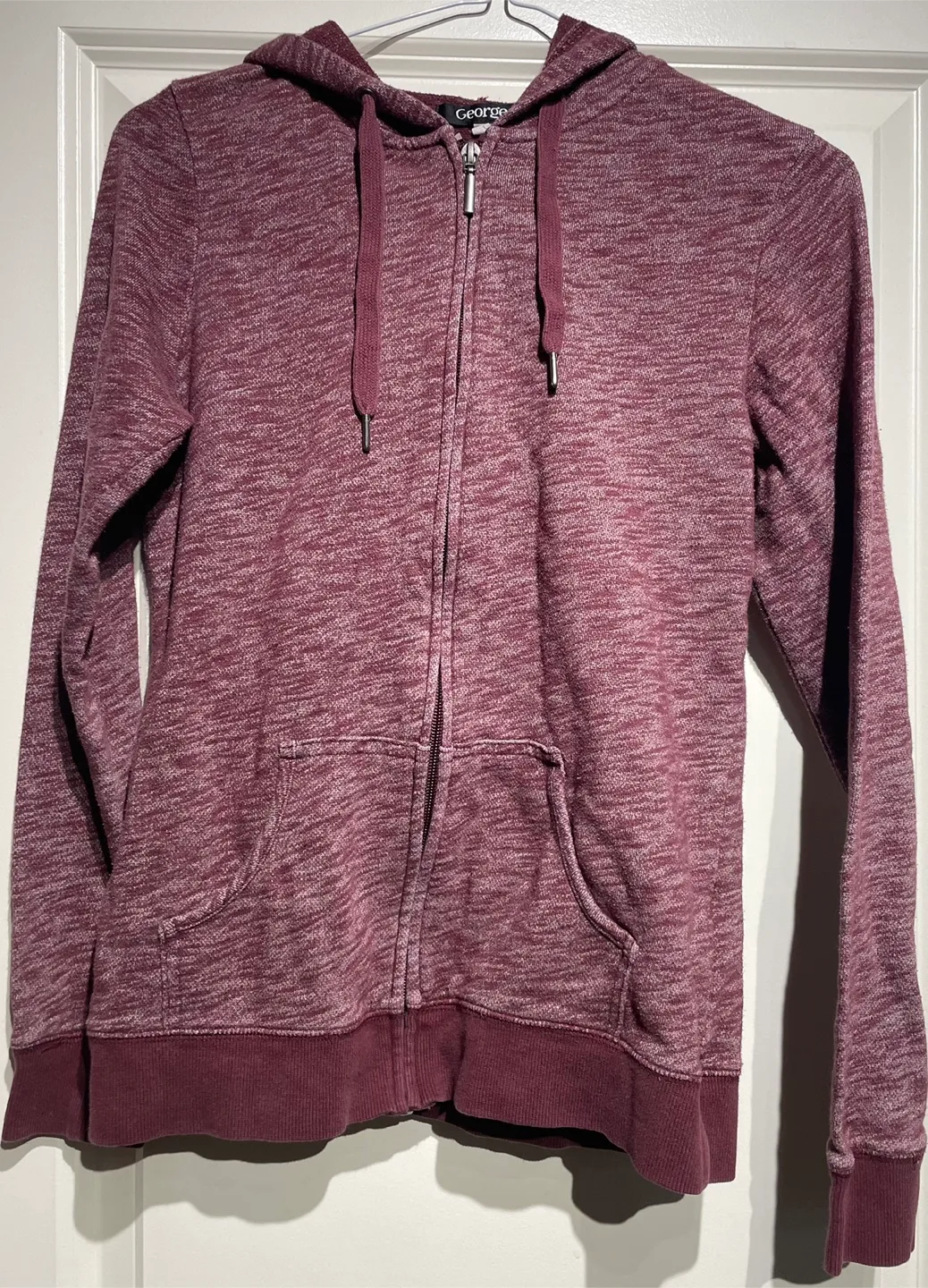 George Burgundy Zip-Up Hoodie