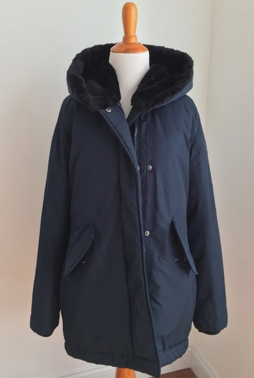 Women’s Abercrombie & Fitch Navy Blue Winter  Parka- Large image indicator(7)