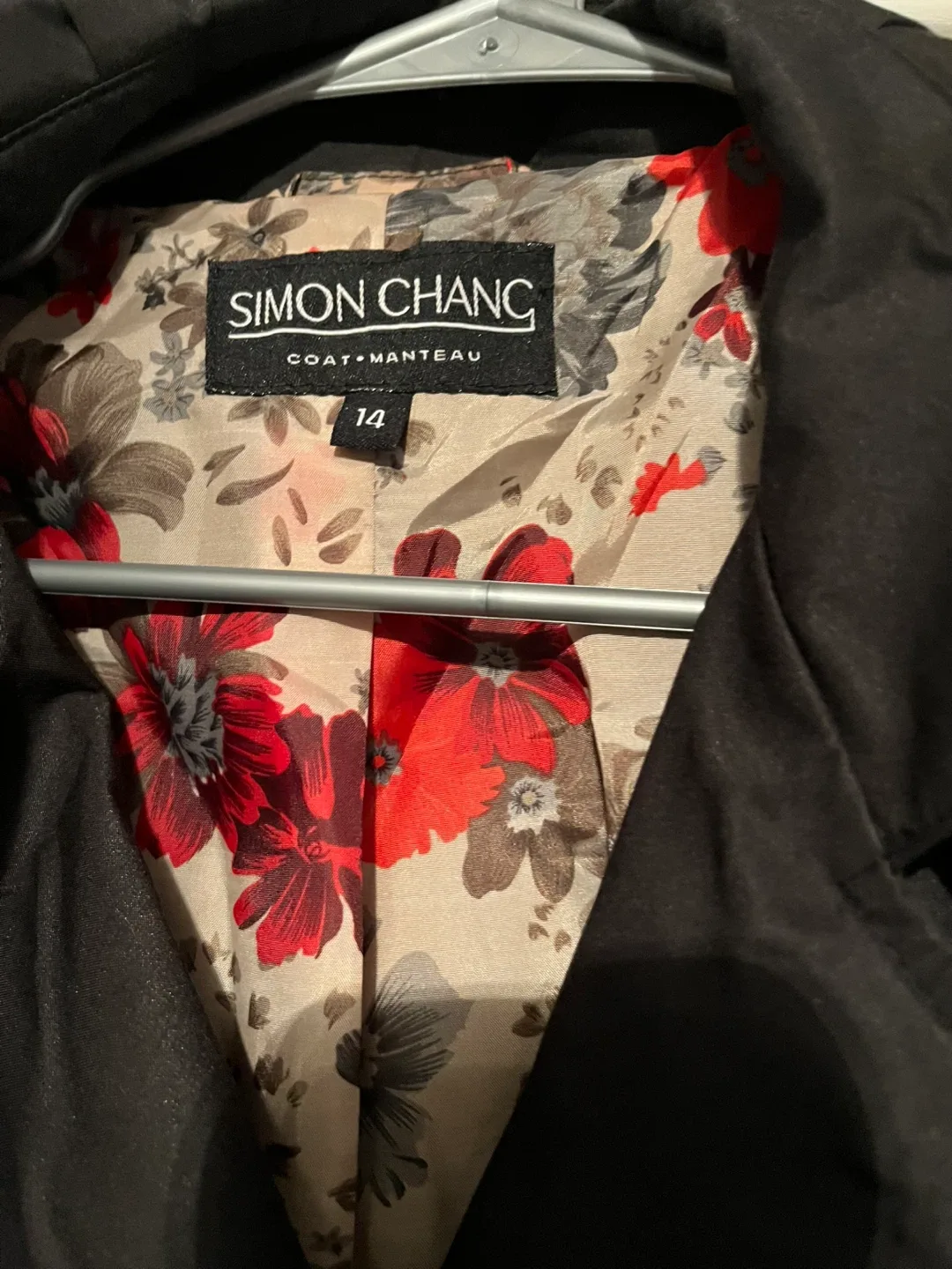 Simon Chang Black Trench Coat - Size 14 image indicator(3)