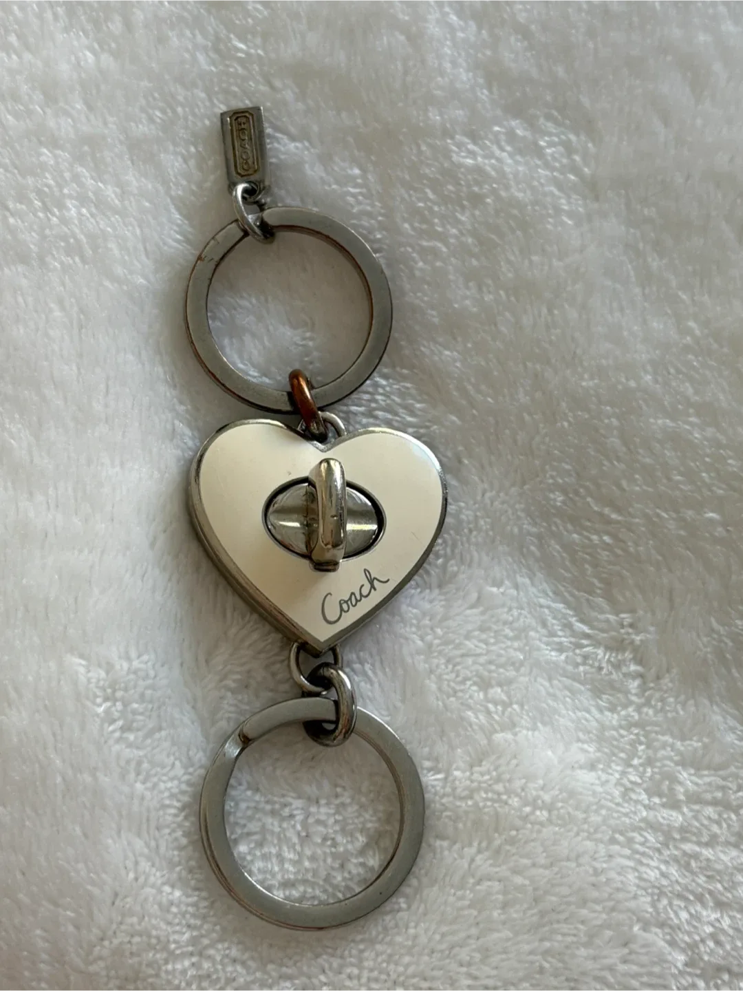 Coach Heart Shaped Kiss Lock Double Keychain image indicator(3)