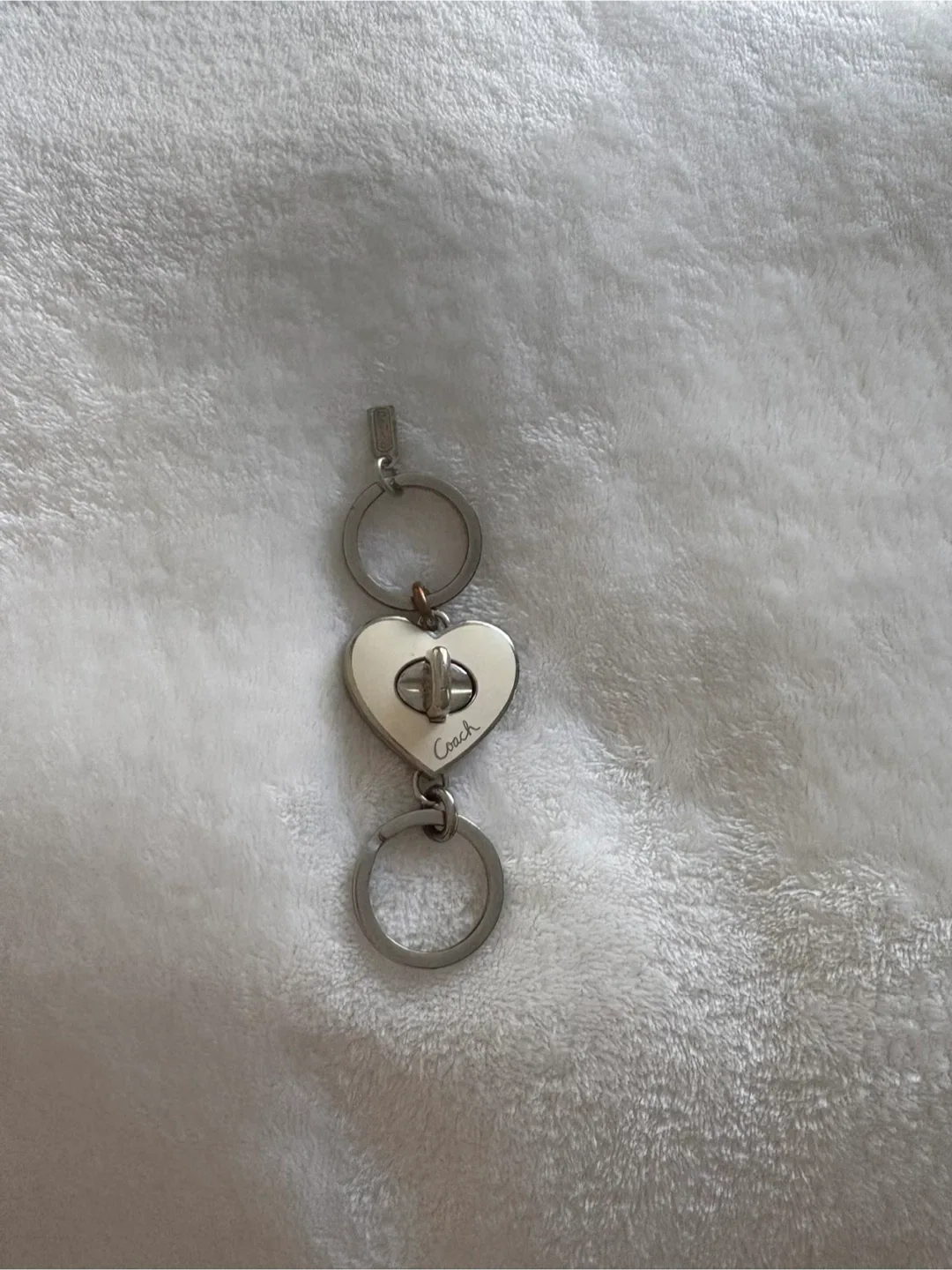 Coach Heart Shaped Kiss Lock Double Keychain image indicator(2)