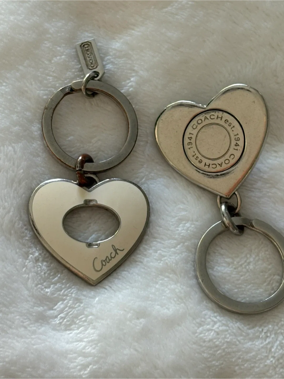 Coach Heart Shaped Kiss Lock Double Keychain image indicator(7)