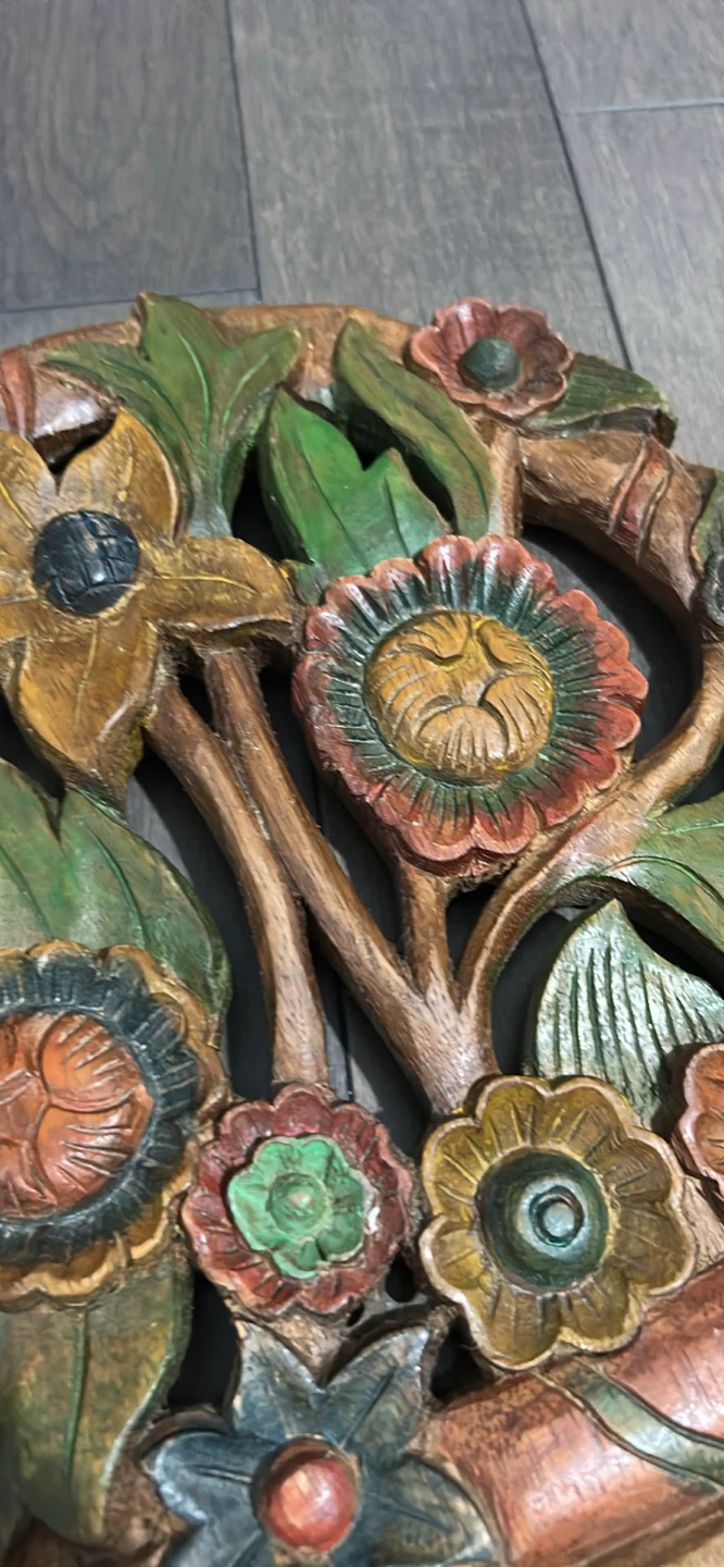 Vintage Wooden Floral Wall Decor - photo 4