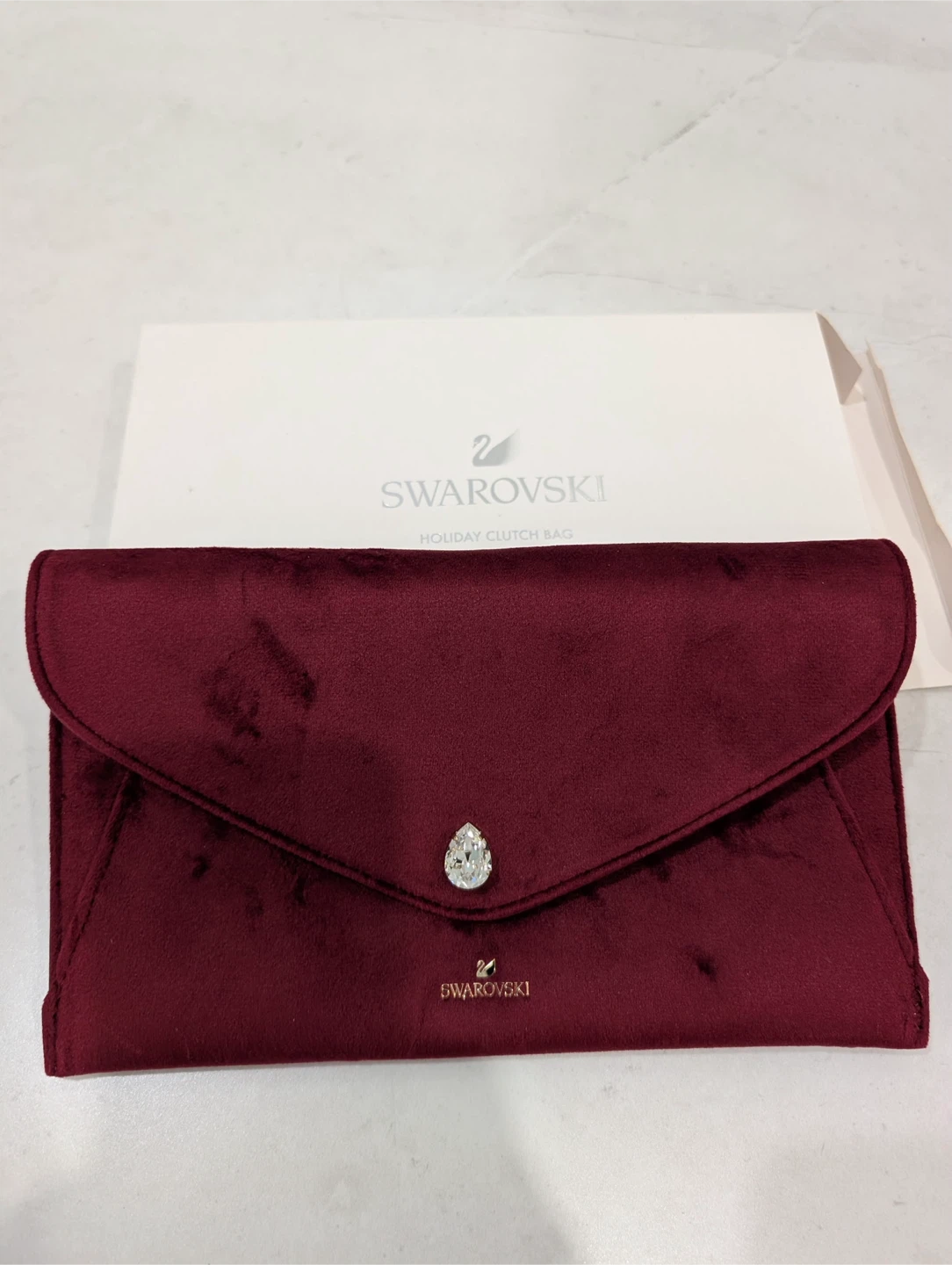 Swarovski Holiday Clutch Bag - Burgundy
