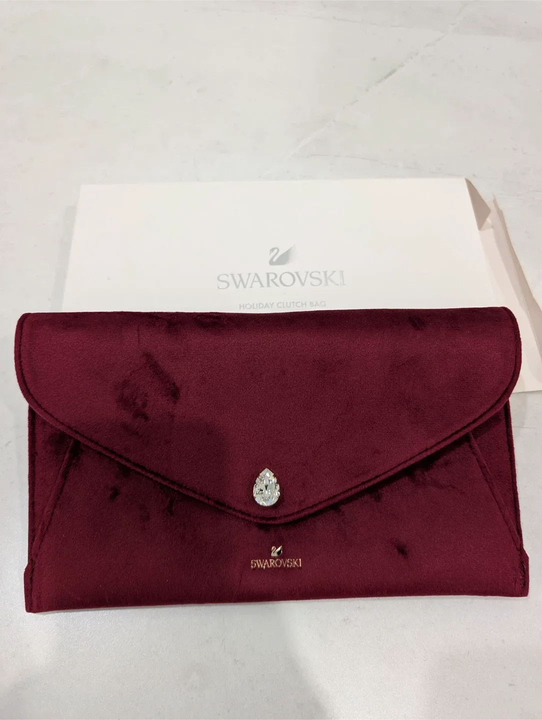 Swarovski Holiday Clutch Bag - Burgundy thumbnail