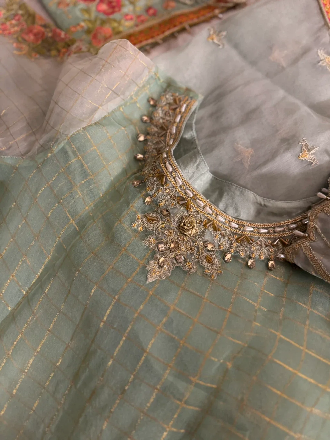 5pcs Sapphire Pakistani Salwar Kameez Suit - Size Small image indicator(7)