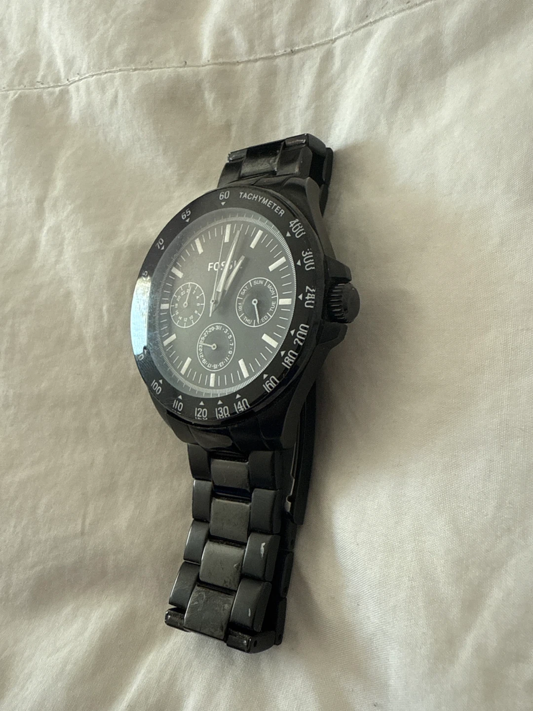 Fossil Men's Black Stainless Steel Watch