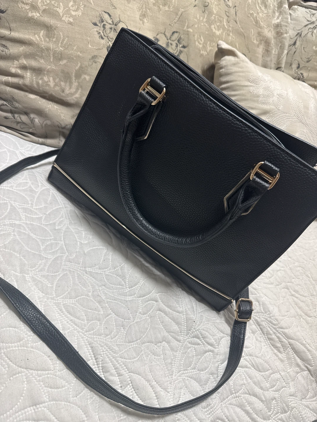 Black Tote Bag with Shoulder Strap