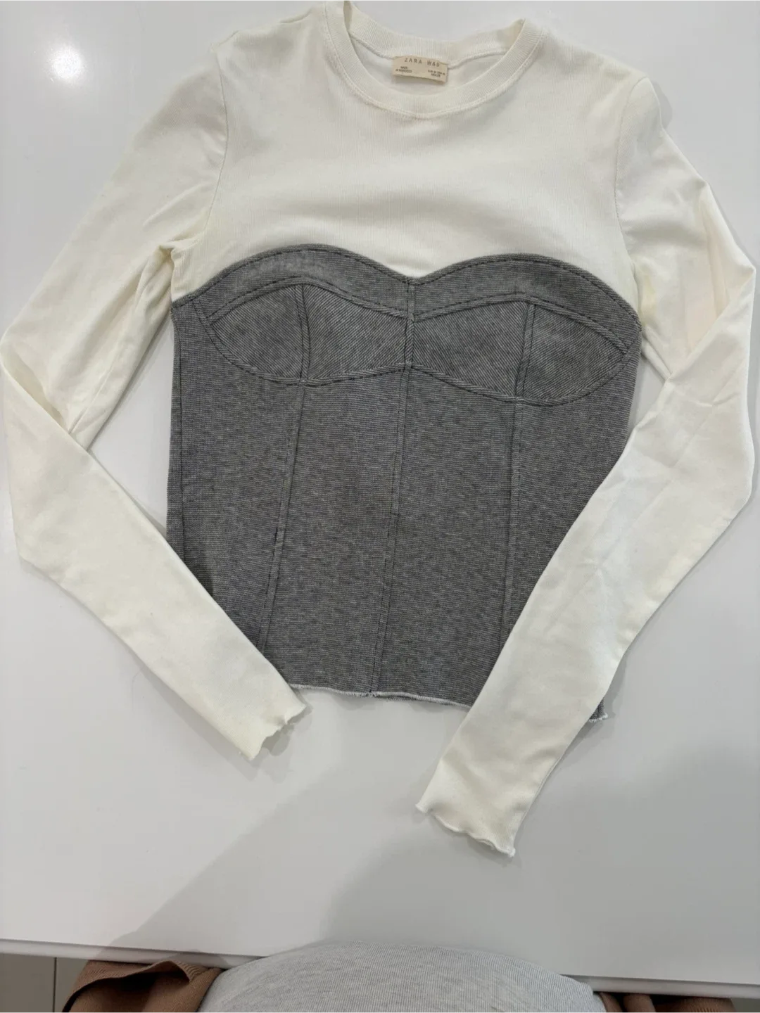 Zara W&B Corset Top - Size M image indicator(9)