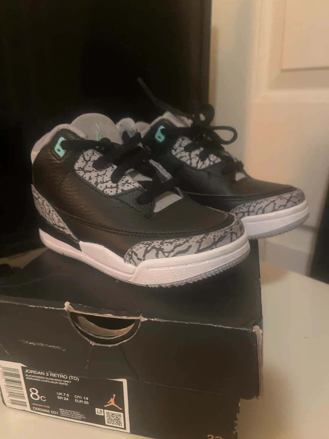 Jordan 3 Retro (TD) Size 8C - photo 2