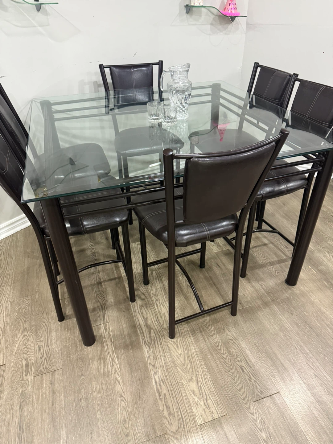 Glass Top Dining Table with 6 Chairs - photo 4