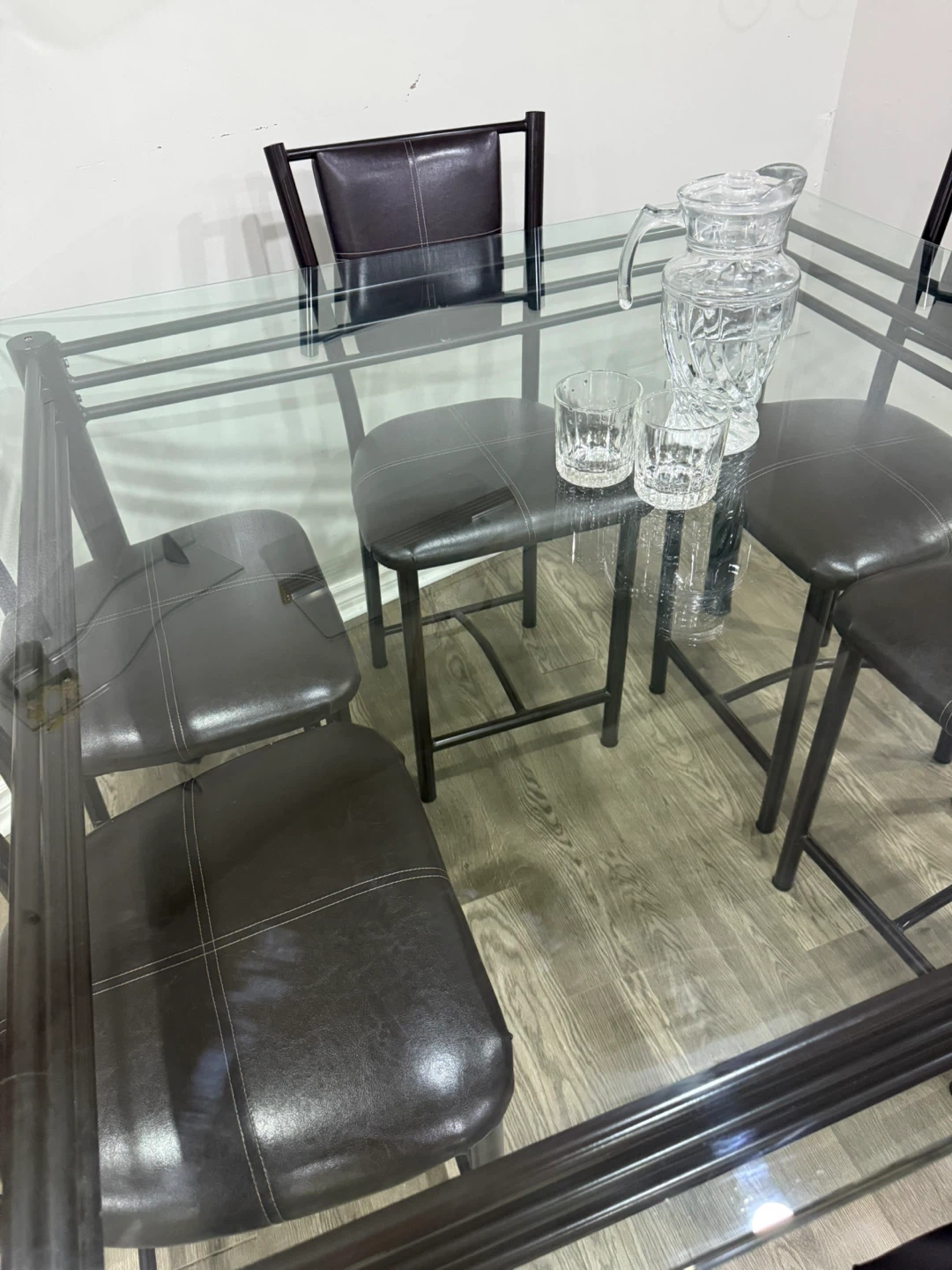 Glass Top Dining Table with 6 Chairs - photo 5