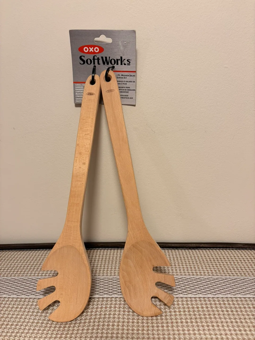 🥕New With Tags OXO Solid Beech Wood Salad Serving Set