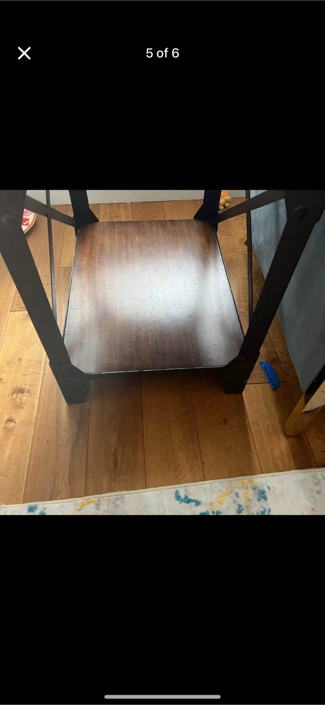 Rustic Wood Coffee Table with Wheels and two side tables image indicator(4)