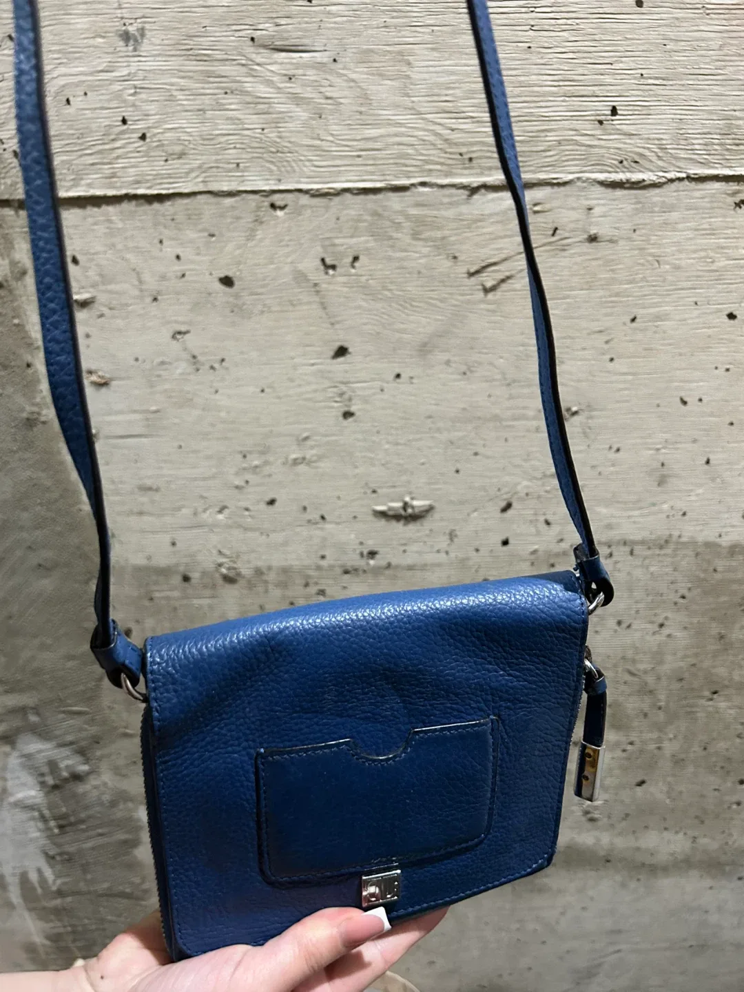 Ivanka Trump Blue Leather Crossbody Bag image indicator(2)