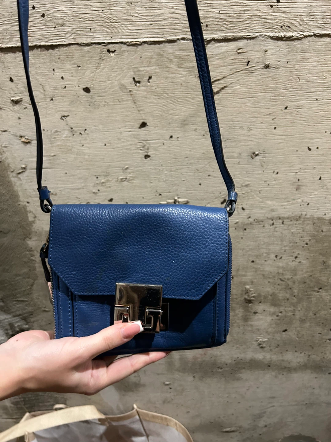 Ivanka Trump Blue Leather Crossbody Bag