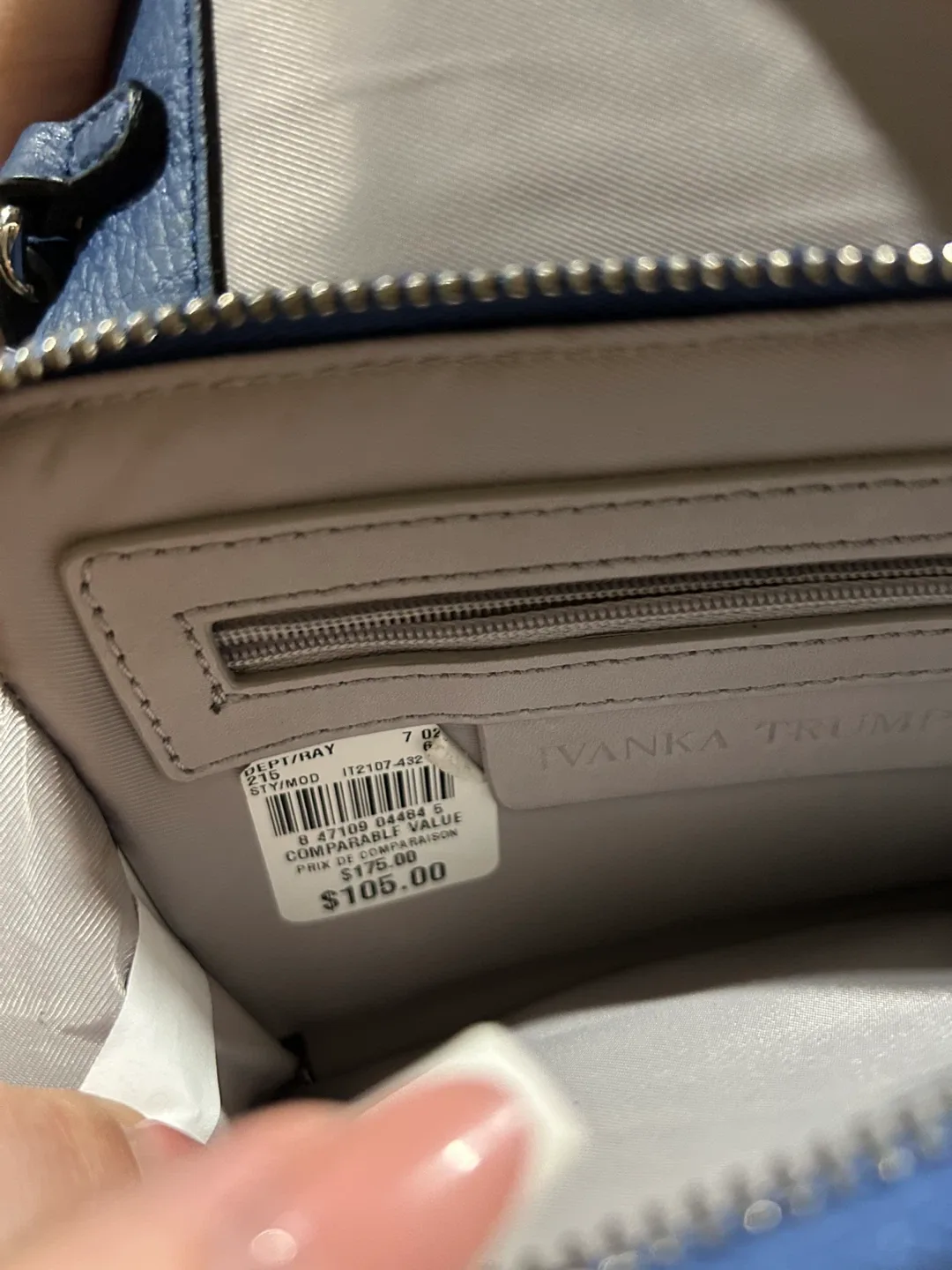 Ivanka Trump Blue Leather Crossbody Bag image indicator(3)