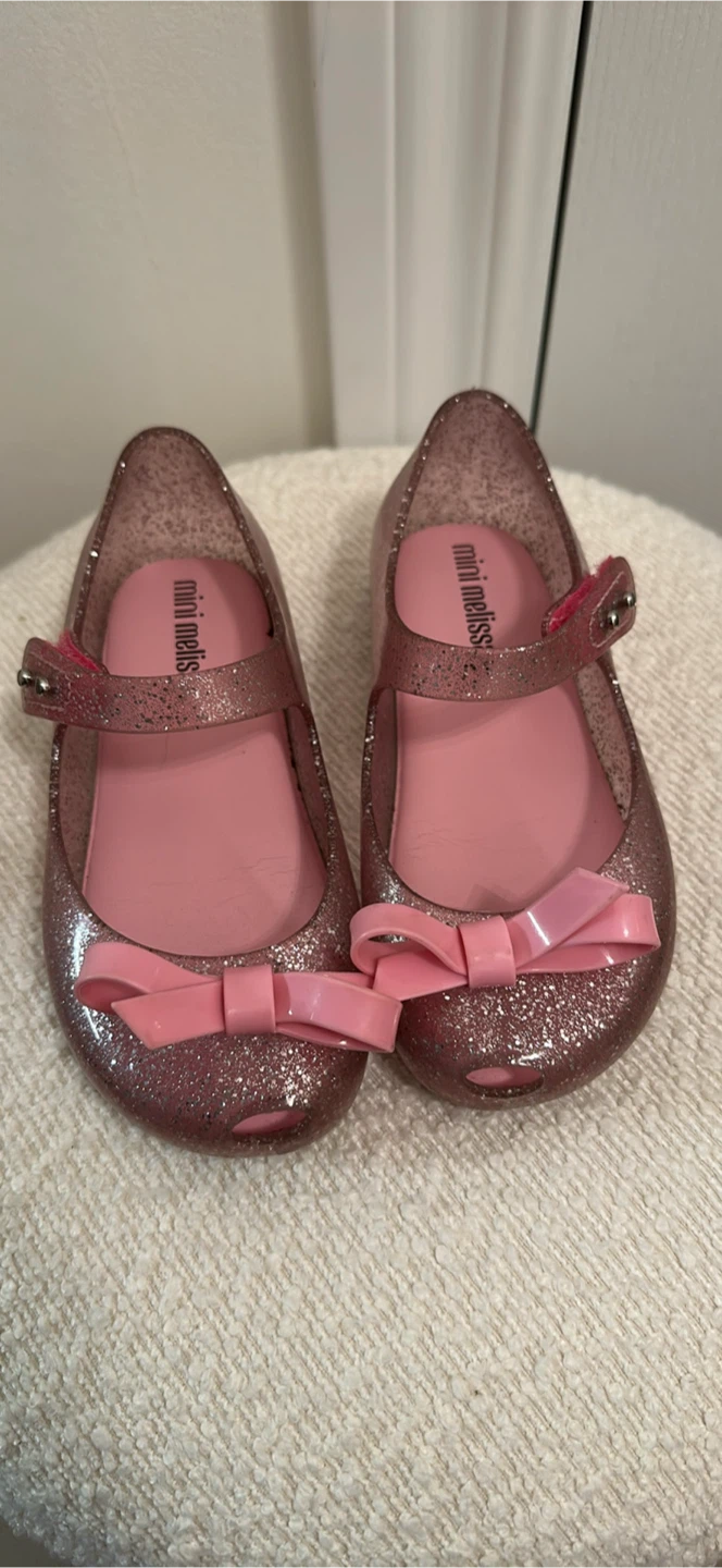 Mini Melissa Pink Glitter Jelly Shoes size 10