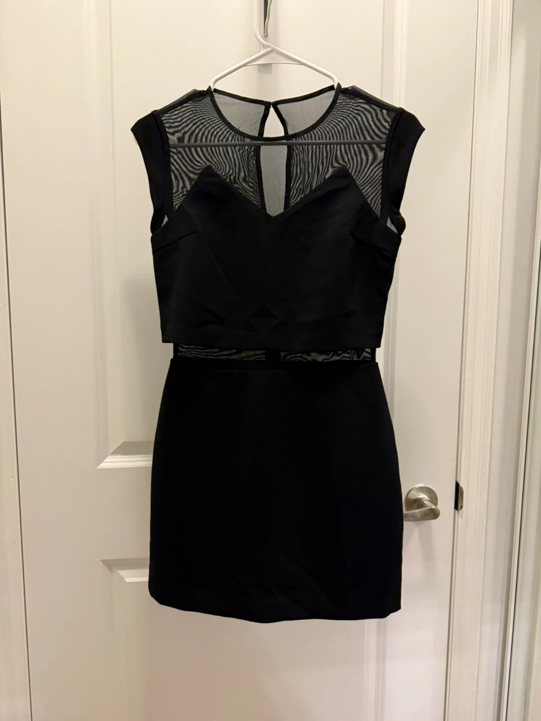 Little Black Dress with Mesh Details - photo 2