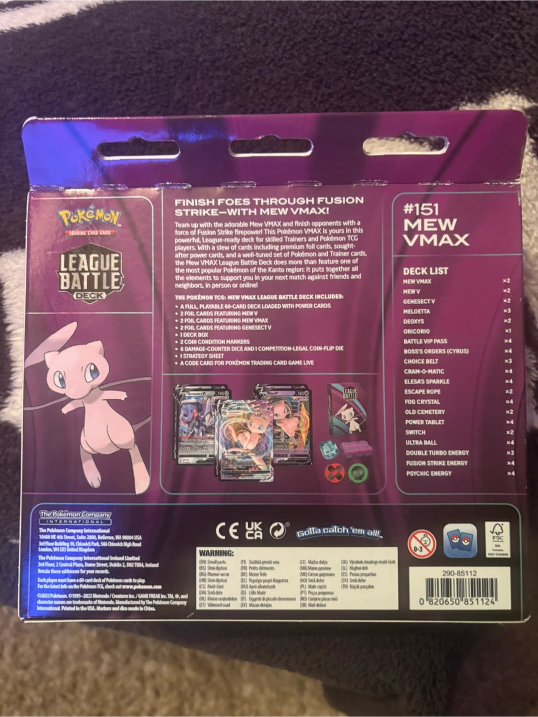 Mew VMAX FACTORY SEALED League Battle Deck - photo 2