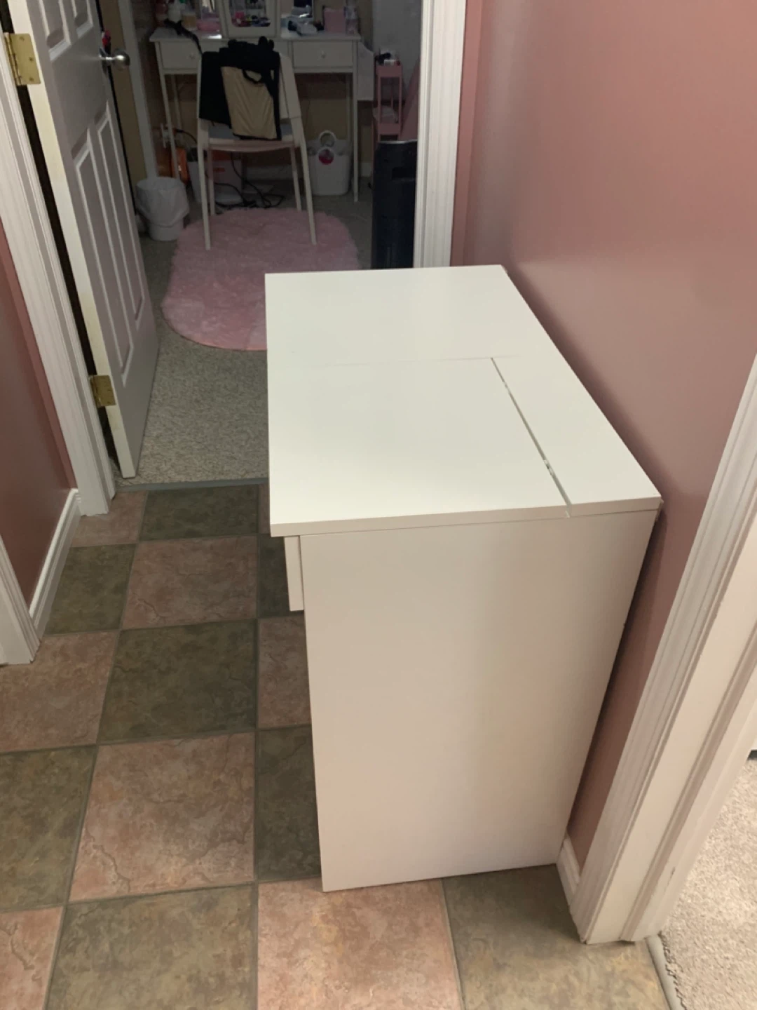 White Vanity Makeup Desk with Mirror - photo 2