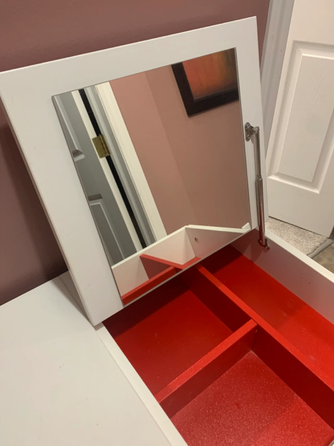 White Vanity Makeup Desk with Mirror - photo 4